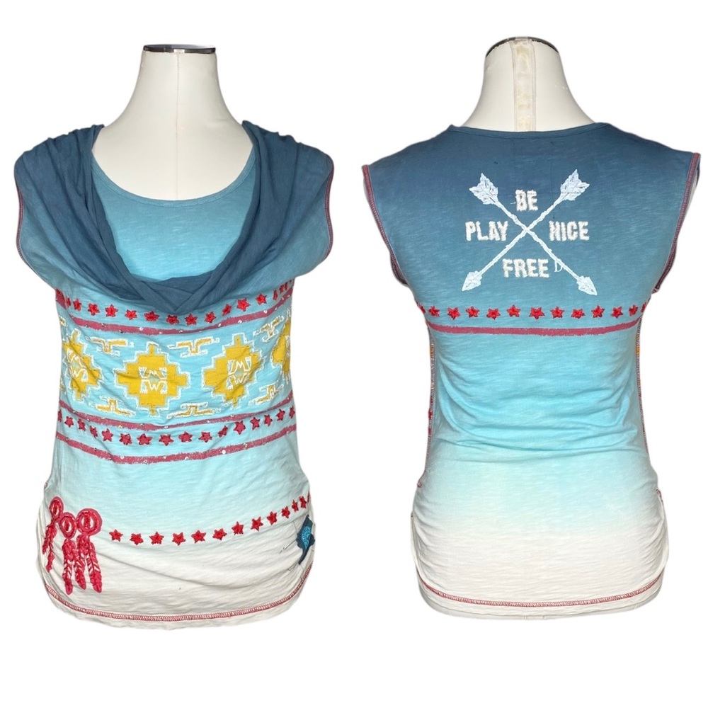 Double D Ranch Ombre Cowl Neck Sleeveless Top